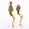 CC Christmas Decor Club Pack of 12 Gold Christmas Tree and Santa Claus Stocking Holders 7.5&#x201D;